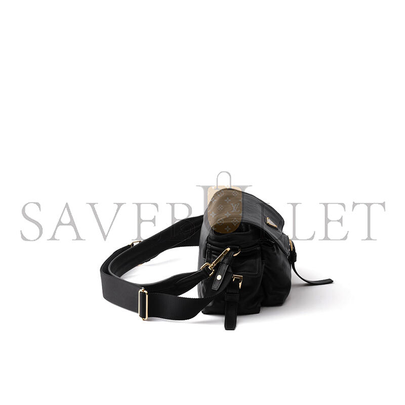 PRADA EXPLORE MEDIUM NAPPA LEATHER SHOULDER BAG WITH FLAP 1BD394 (30*14*10cm)